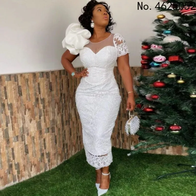 

Элегантные белые кружевные Африканские свадебные платья для женщин Дашики Анкара вечернее длинное платье африканская женская одежда 2022