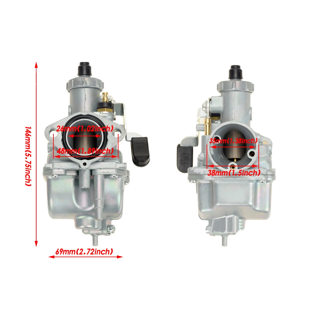 Впускной воздушный фильтр карбюратора VM22 26 мм для Mikuni 110Cc 125Cc 140Cc Pitpro ATV SSR