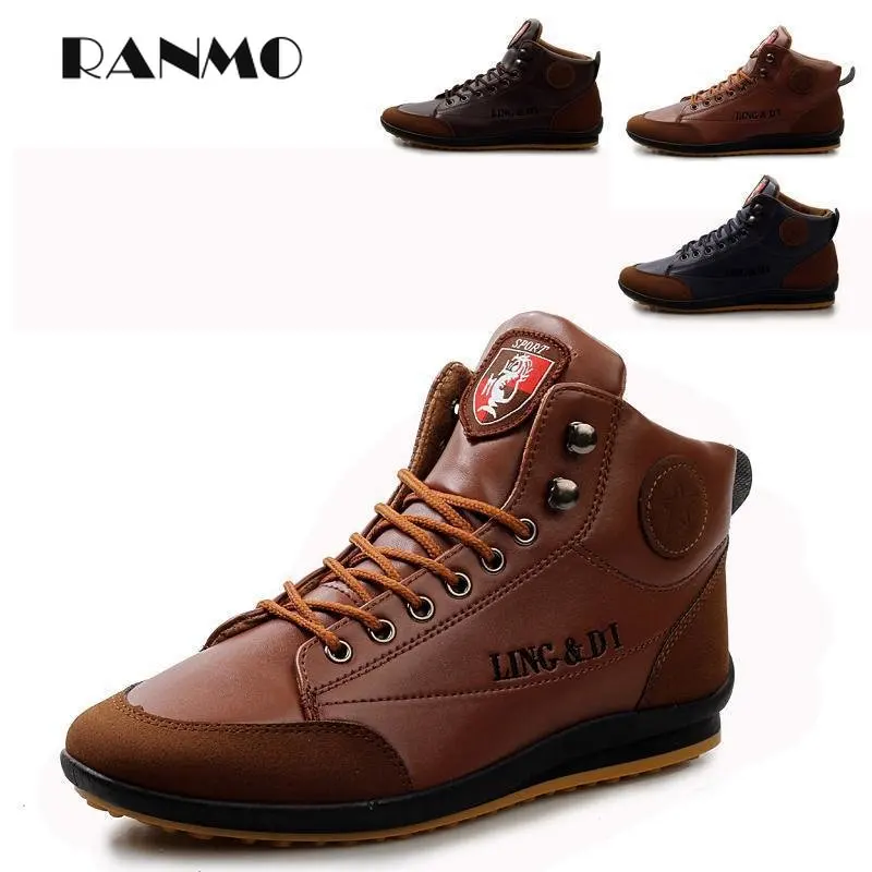 

2022 High top shoes Men's shoes Autumn and winter new casual shoes Korean fashion leather face British fashion men boots