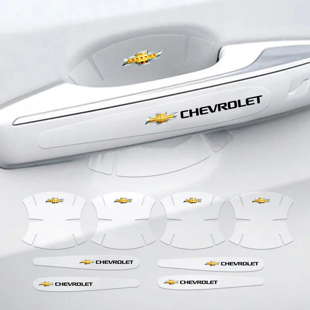 

8Pcs Car Door Handle Sticker Transparent Protector Film For Chevrolet Cruze Lacetti Sonic Spark Sail Aveo Malibu Captiva Trax SS