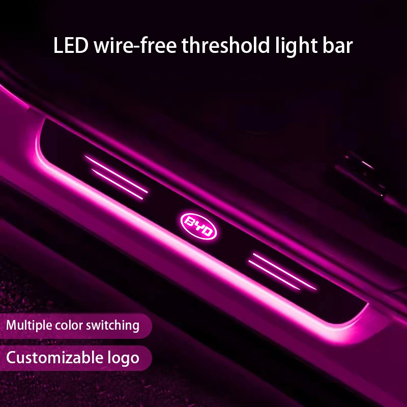 

Car Door Wireless sill light For BYD Tang F3 E6 Atto 3 Yuan Plus Song Max F0 Qin G3 I3 Han Led Welcome Pedal Atmosphere lamp