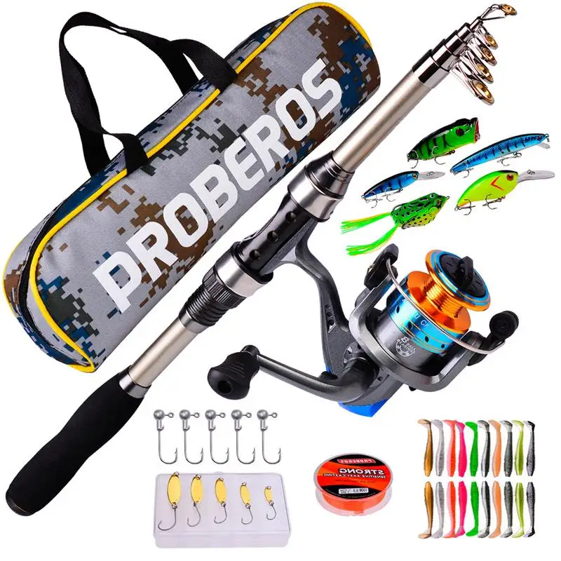 

Sea Rod Full Set 1.8m Telescopic Sea Fishing Rod And Spinning Reel Baits Lure Kit Travel Fishing Gear Accessories Bag Beginner