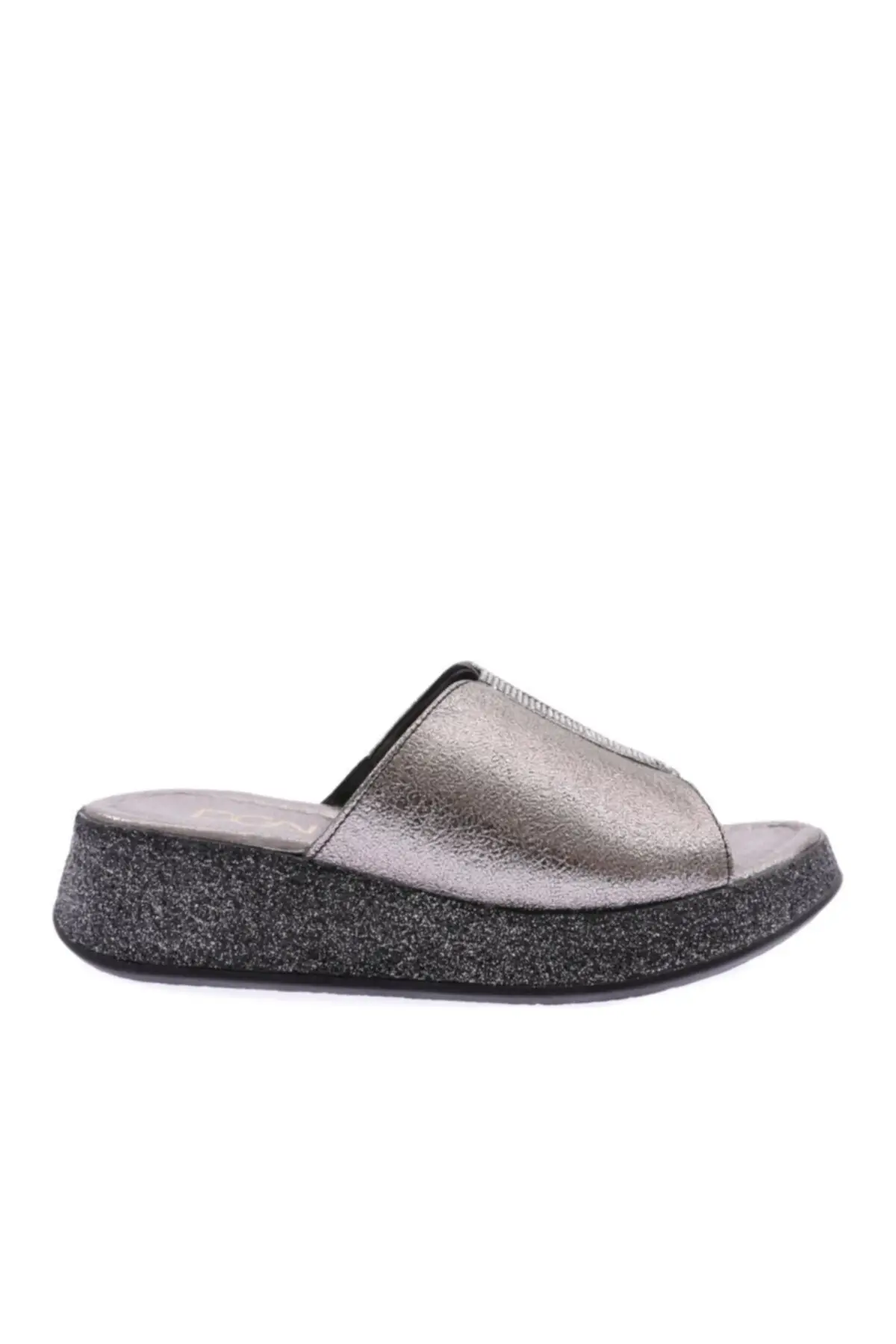 

Women Silver stone thick sole slippers