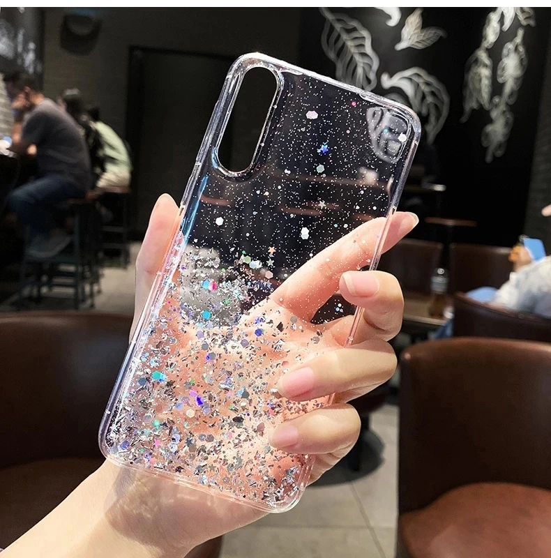 Блестящий Прозрачный чехол для Xiaomi Redmi 6A 7A 8A 9A 9C 10 K30 K40 Note 7 8 9 Pro Mi прозрачная задняя