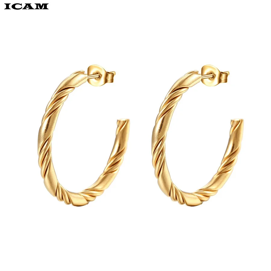 Серьги-кольца из нержавеющей стали 5 мм диаметр 30