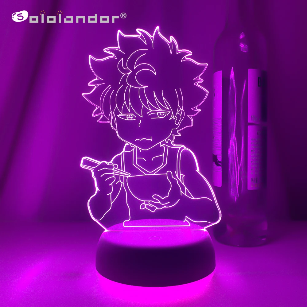 Newest Hunter X Hunter Killua Led Light for Kids Bedroom Decor Hxh Led Night Lights Anime Gifts Acrylic Neon 3d Lamp Killua Cute