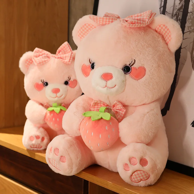 

35-55cm New Fashion Cartoon Pink Bear Plush Toy Cute Animal Sleep Doll Stuffed Soft For Girlfriend Daughter Kid Birthday Gift