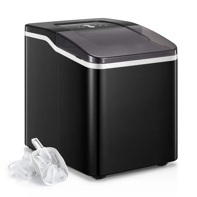 

Ice Maker Machine Countertop 2 Ice Sizes, 28 lbs in 24 Hrs, Self-clean, 9 Cubes Ready in 5 Mins, Portable Ice Maker 2 L, LCD Dis