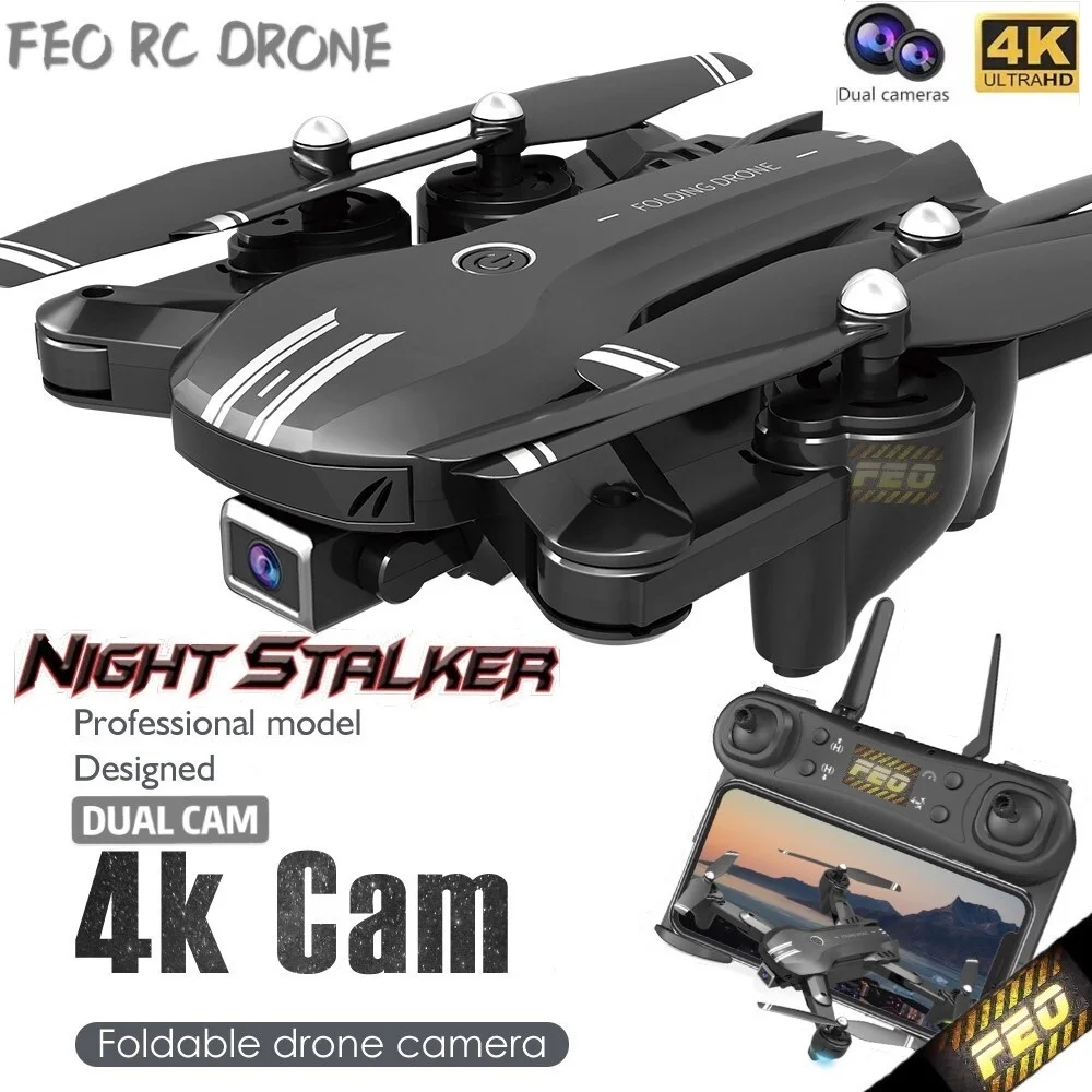 

Квадрокоптер FEO складной с двойной камерой 4K, Wi-Fi, Fpv