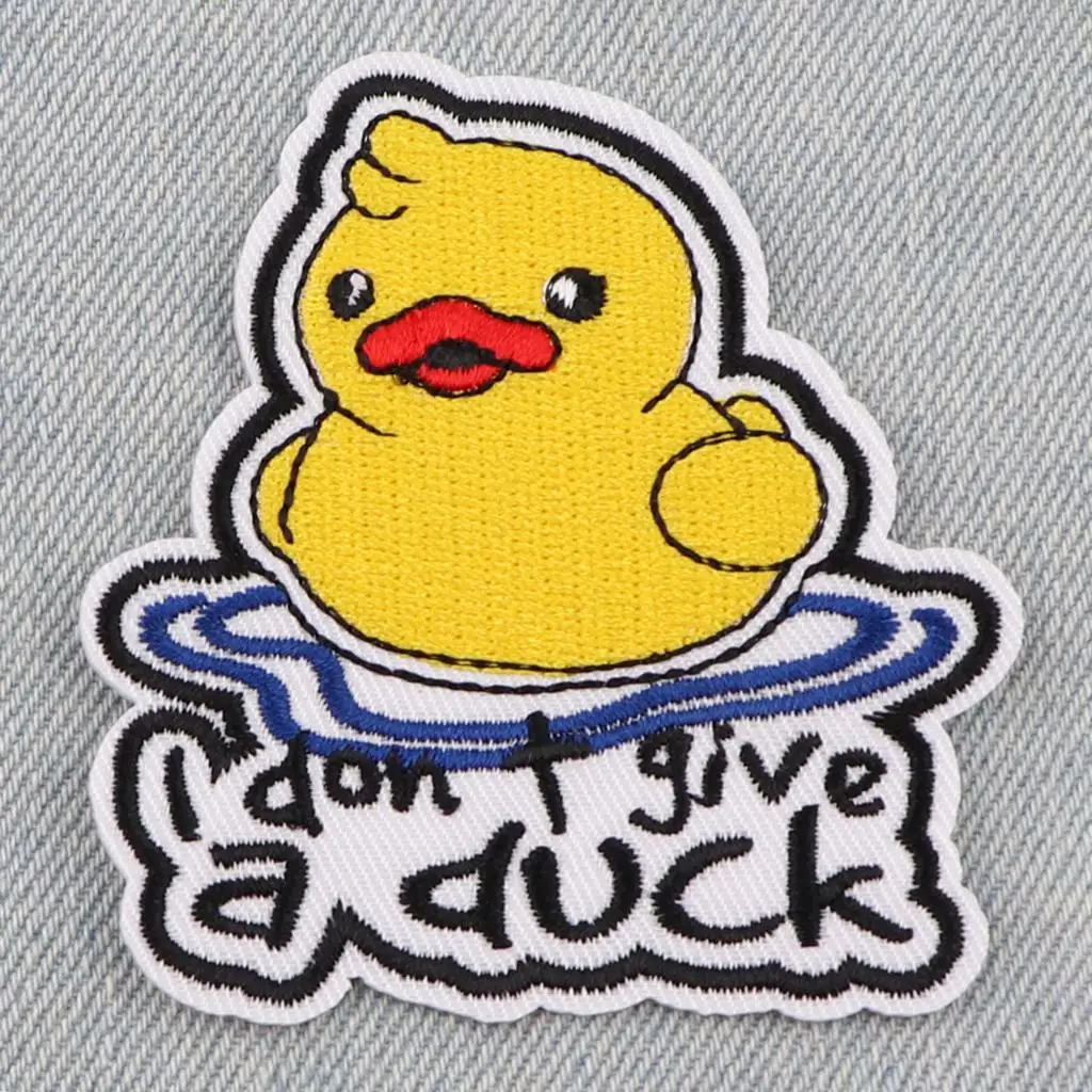 Нашивка с вышивкой Желтая утка мультяшные утюги на заплатках для одежды нашивки