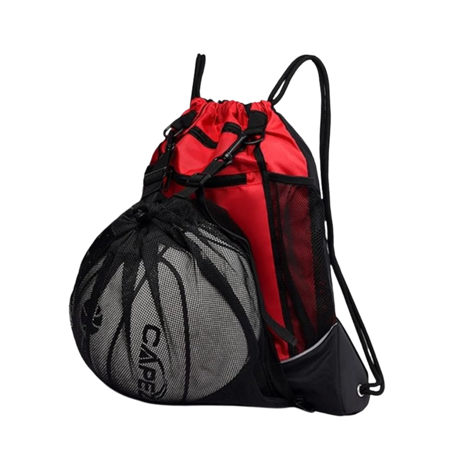 

Drawstring Backpack Sports Gym Bag Large Size Mesh Pockets With Zipper And Water Bottle Water-Resistant Athletic Sackpack For W