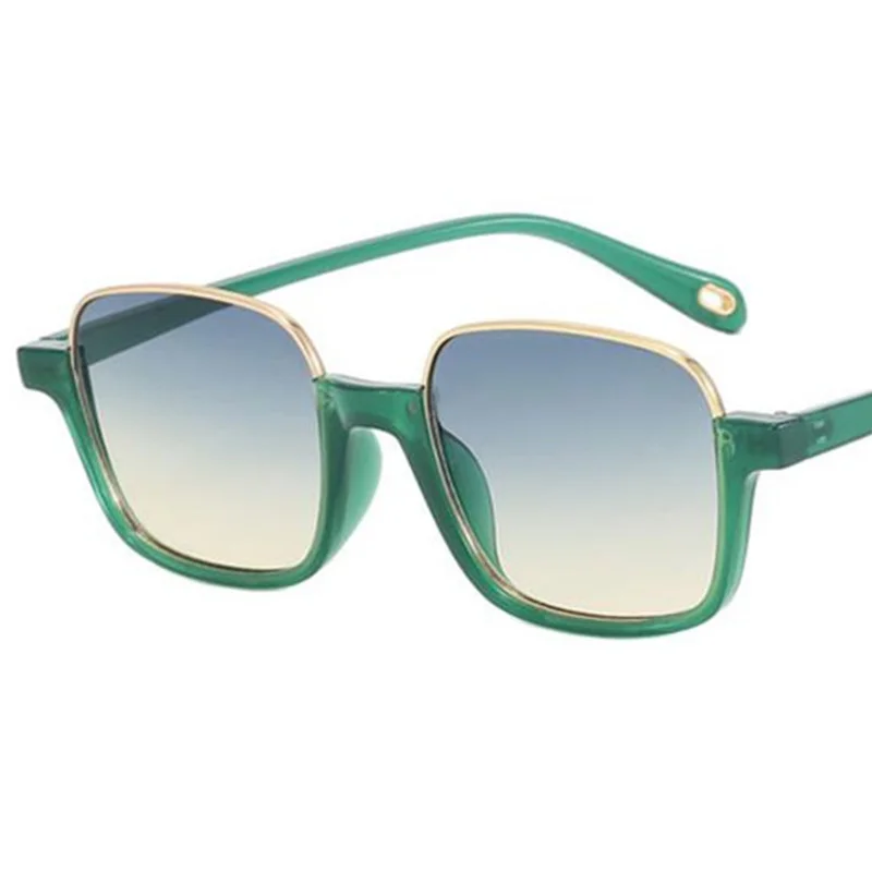 

Модные солнцезащитные очки для мужчин, индивидуальные солнцезащитные очки с полуоправой, с защитой от УФ-лучей, квадратные очки, декоративные простые очки