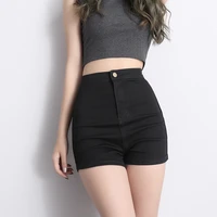summer high waist denim shorts women black sexy skinny elastic hot shorts korean fashion white jeans comfort casual streetwear