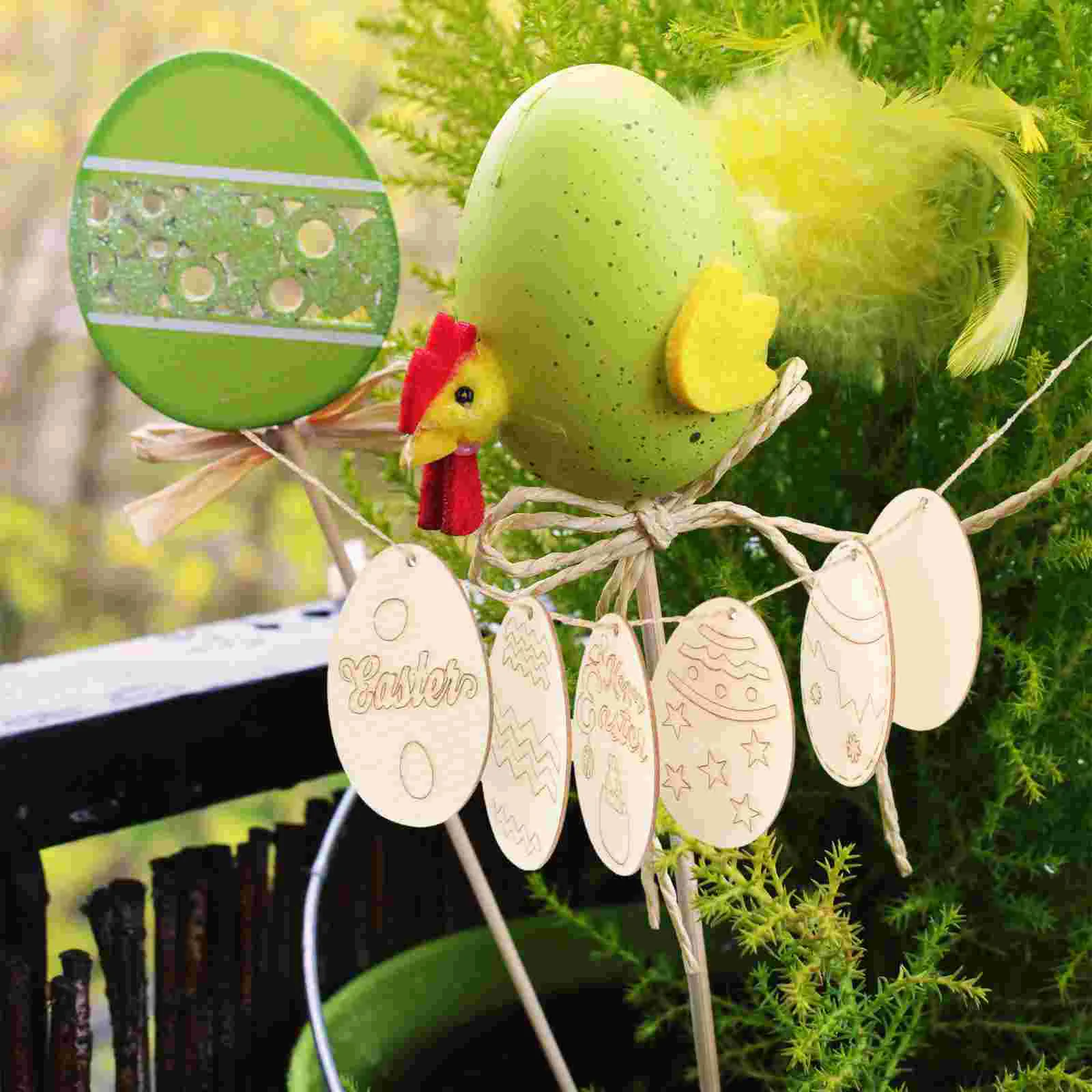 

Easter Egg Wood Wooden Cutouts Slices Crafts Hanging Eggs Pieces Diy Ornaments Pendant Tag Unfinished Shapes Discs Ornament Gift
