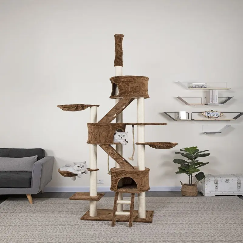 

Hot Sale Factory Supply Cat Tree Furniture 106 in. High - Ziggy - Brown