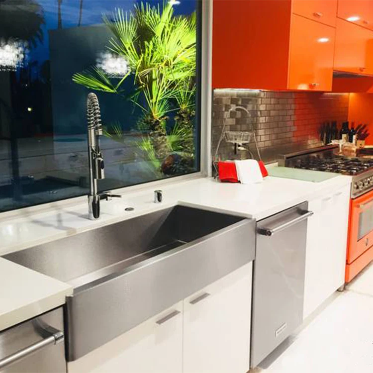 Оптовая продажа фартук из нержавеющей стали передняя кухонная мойка для