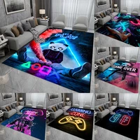 new eat sleep neon game felt carpet repeat gaming wall art modern coffee table mat 3d print cool mens and womens bedroom rug
