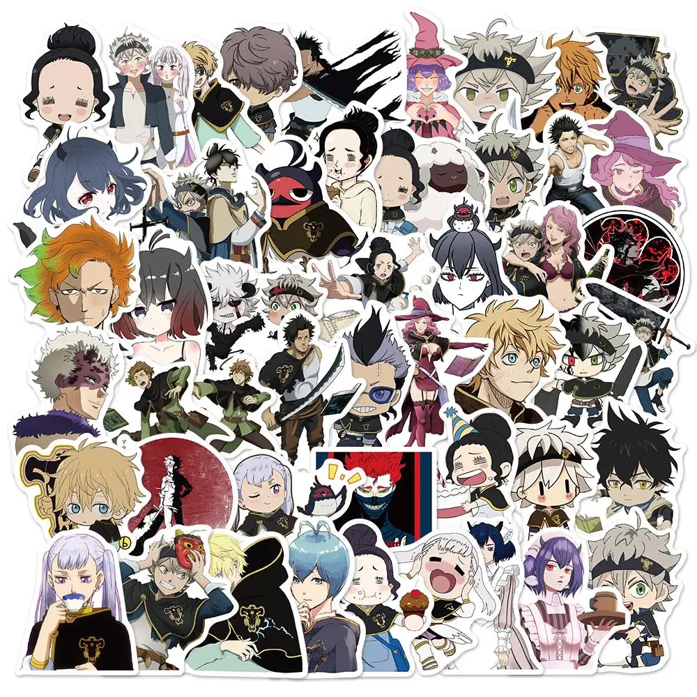 

10/50pcs Classic Anime Black Clover Stickers DIY Toy Bike Travel Luggage Guitar Laptop Motorcycle Waterproof Decal Sticker