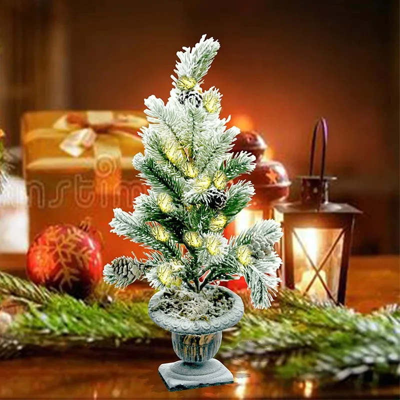 

18in Pre-Lit Battery Operated Tabletop Artificial Christmas Tree Décor (18inch Cedar)