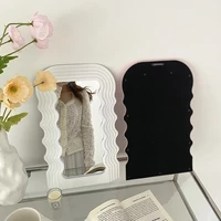 standing wavy cosmetic table decorative mirror makeup irregular shower home decor mirror desk espejo pared cosmetic mirror