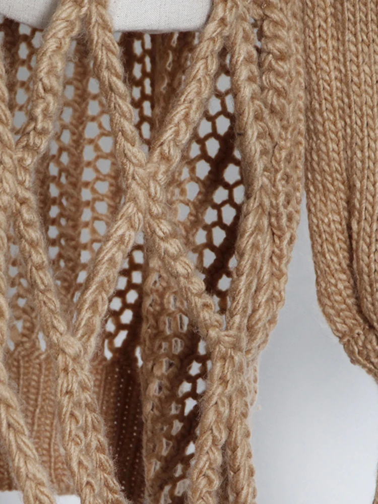 Женский Повседневный Однотонный Пуловер С V-образным Вырезом И Длинными Рукавами