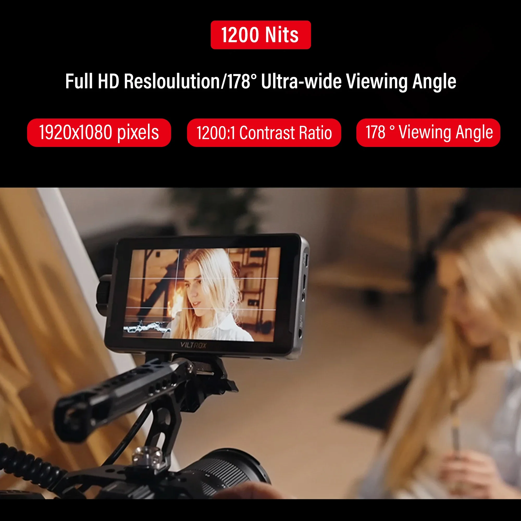 VILTROX DC-550 Pro 5 5-дюймовый 4K сенсорный экран 3D LUT профессиональный портативный