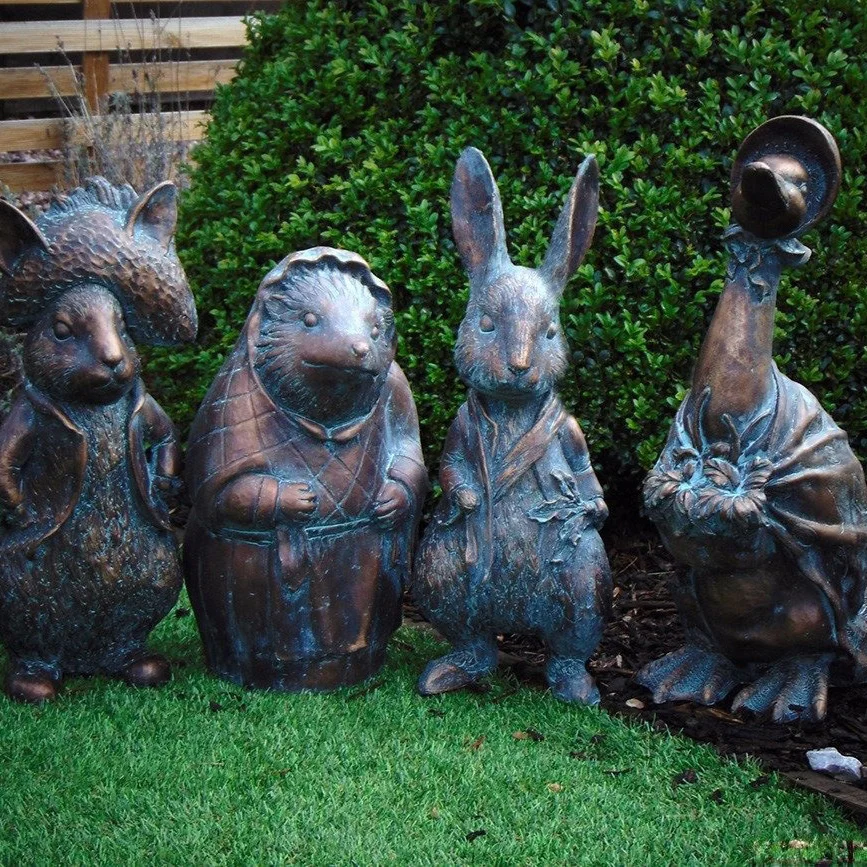 

15cm Resin Rabbit Courtyard Animal Figures Ornaments Beatrix Porter Crafts Garden Garden Decoration Outdoor Statues