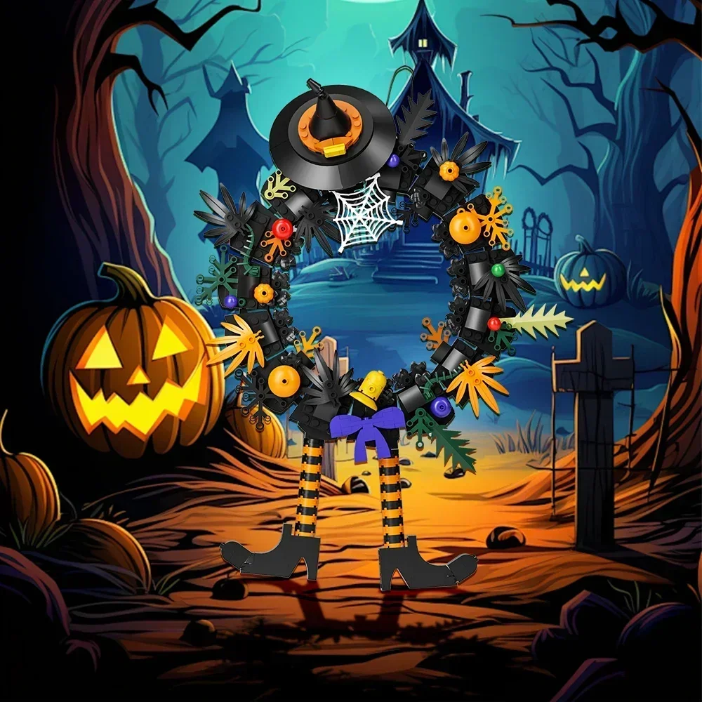 MOC жуткий Хэллоуин шляпа модель строительные блоки украшения Рождественский