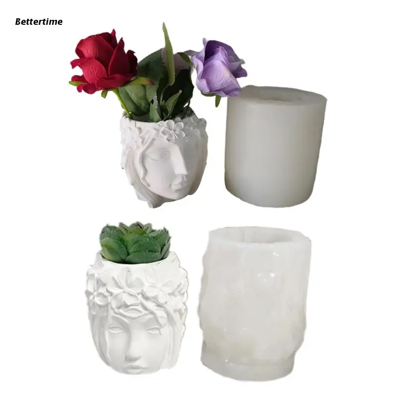 

B36D Lovely Goddess Plant Pot Silicone Mold for Succulent Resin Plant Flower Pot Mold