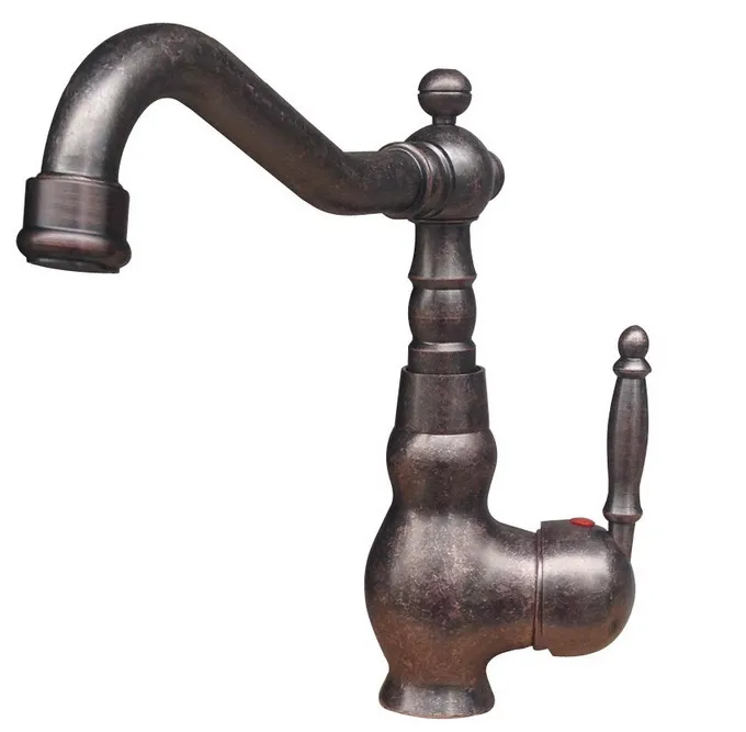 

Rome Red Antique Copper Deck Mounted Kitchen Bathroom Sink Basin Faucet Swivel Spout Mixer Tap Single Hole One Handle mnn021
