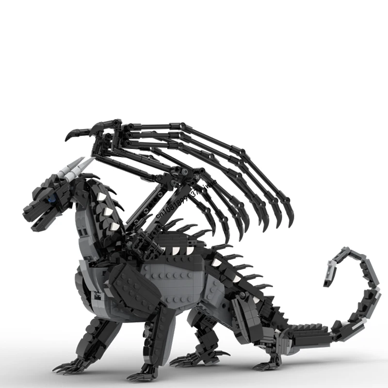 Новый 1288 шт. Moc модульное здание черный дракон популярная игровая модель блоки DIY
