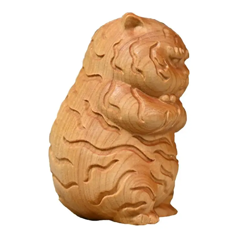 Ручная резьба, деревянный тигр, милый тигр, чай, животное, искусственное дерево, китайский зодиак, год Тигра, украшение для дома
