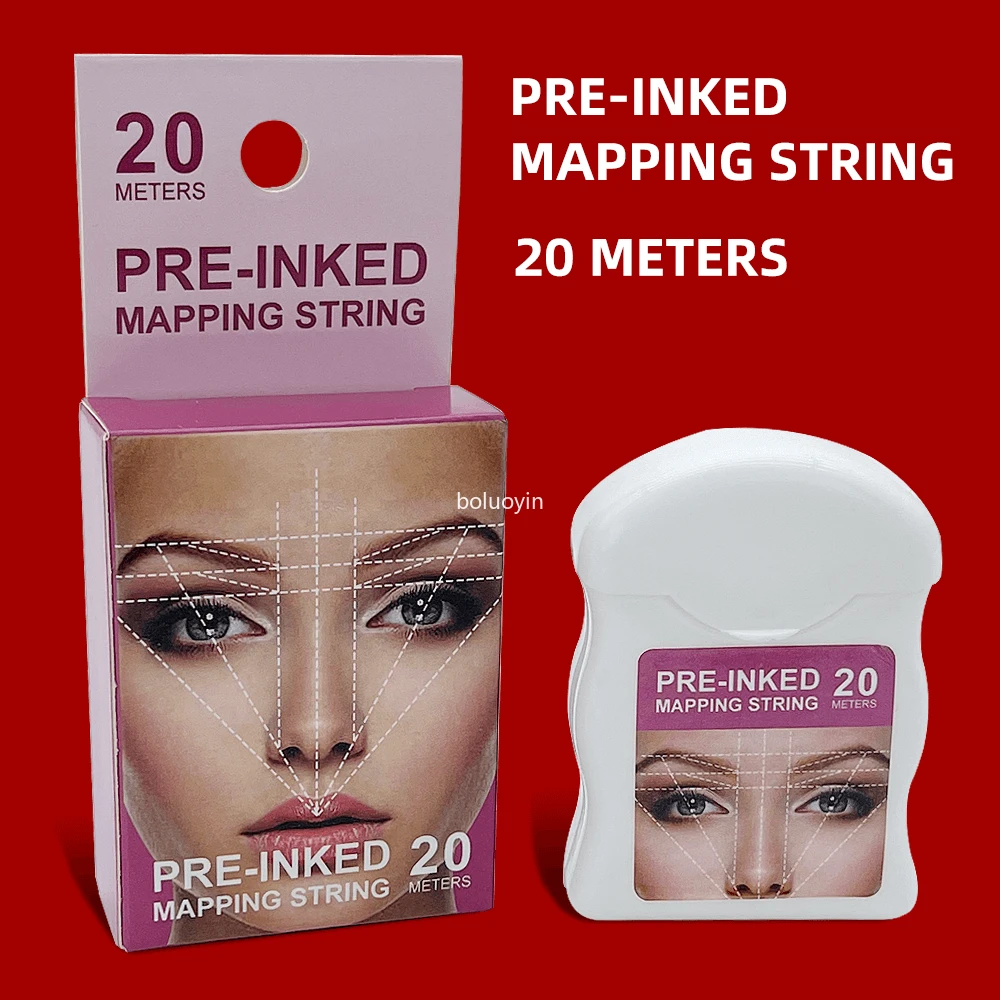 

20m Microblading Mapping String Pre-Inked Eyebrow Marker Thread Tattoo Brows Point White Mapping String Beauty Tools Wholesale