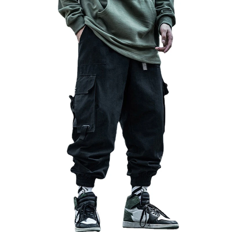 

Hot Black Cargo Pants Men Hip Hop Autumn Harem Pant Streetwear Jogger Sweatpant Cotton Trousers Male Pants Goth Mens Clothing