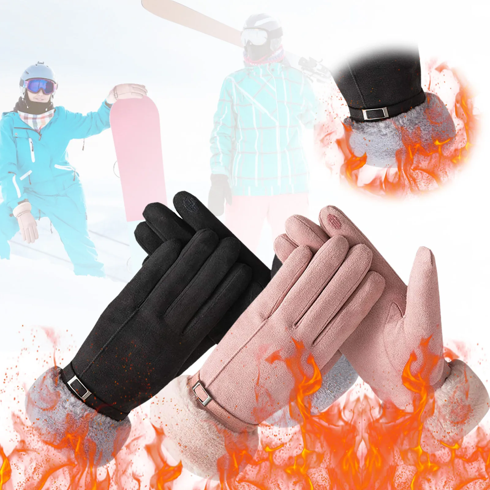 

Women Touch Screen Winter Gloves Autumn Warm Gloves Wrist Mittens Driving Ski Windproof Glove Luvas Guantes Handschoenen