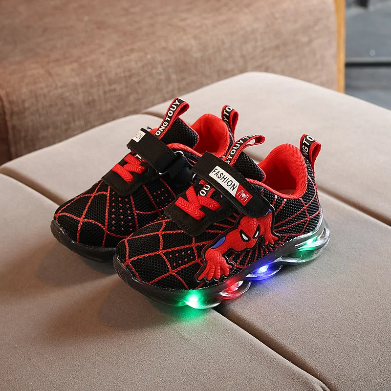 Cartoon Fashion Cool Lovely Children Casual Shoes Zapatillas Disney Cute LED Lighted Boys Shoes Classic Kids Sneakers Tenis