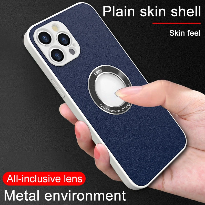 

Solid Color PU Leather Logo Hole Phone Case For iPhone13 11 Pro 12 Pro Max XR X 7 8 Plus 13 Pro Max Slim Soft Back Cover