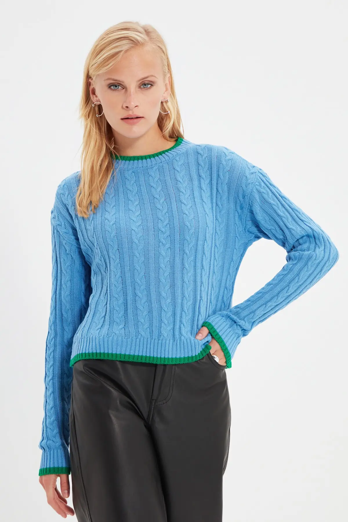 

Trendyol Mesh Detailed Knitwear Sweater TWOAW22KZ2418