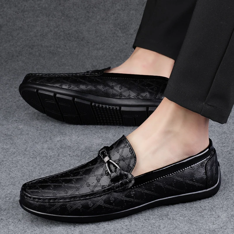 Spring and Autumn Luxury Brand Men's Shoes Genuine Leather Loafers Mens Slip-On Driving Shoes Casual Shoes Moccasins Soft Sole