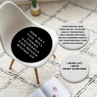 black white motivational text art square dining chair cushion circular decoration seat for office desk outdoor garden cushions