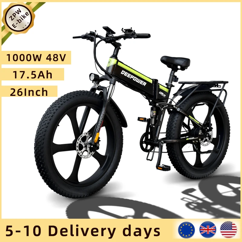 

Electric Bike 1000W Motor Bikes Bicycles 48V ELECTR BIKE Mountain Bike Snow Bicycle 26×4.0 Fat Tire e bike Folded ebike Cycling