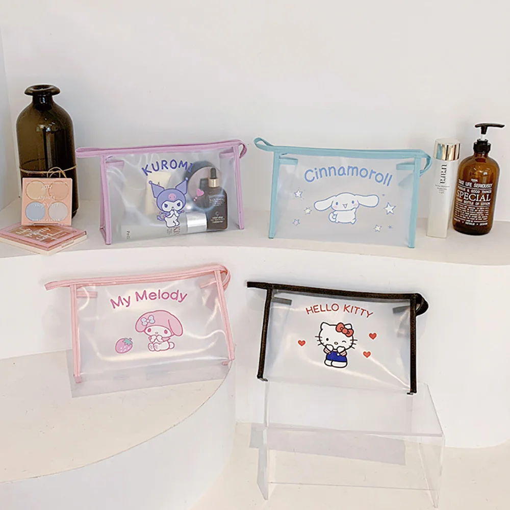 

Sanrio Makeup Bag Cartoon Handheld Wash Packet Portable Beach Tote Makeup Bag for Traveling Hellokitty Cinnamorol Anime Bagpacks