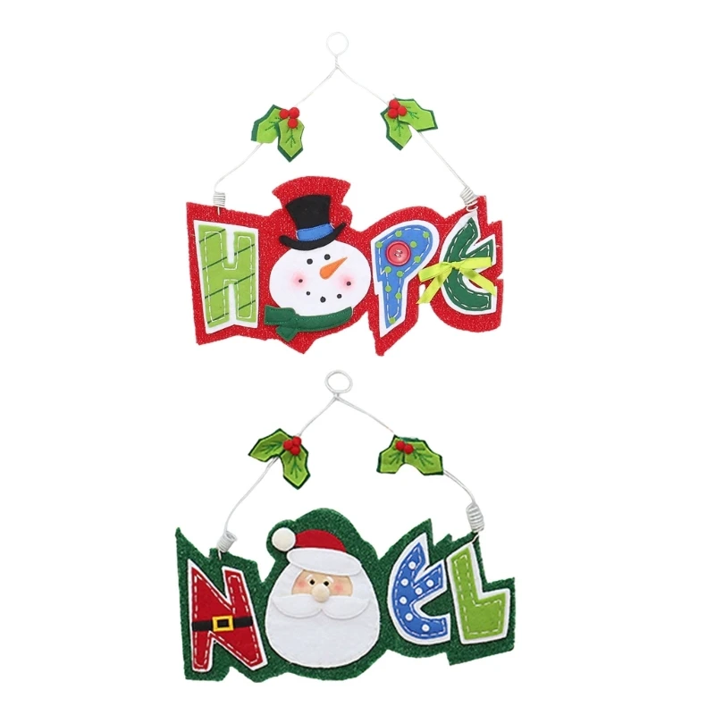 

Vintage Style Christmas Fabric Letter Plaque Hanging Pendant Xmas Decoration