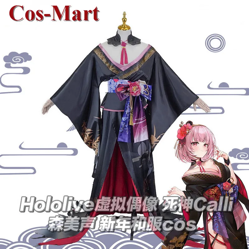 

Cos-Mart Anime VTuber Hololive Mori Calliope Cosplay Costume Sweet New Year's Kimono Activity Party Role Play Clothing