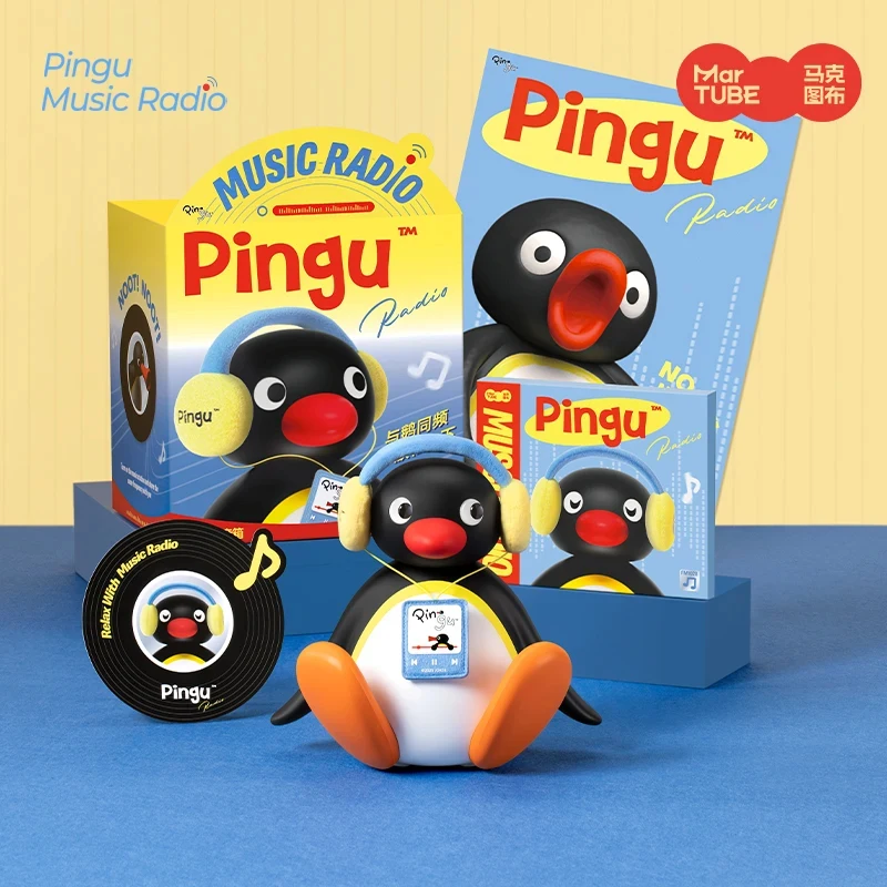 Фото Bluetooth-колонка Martube Pingu Shake Head: милая миниатюрная портативная беспроводная аудиосистема, украшение для рабочего стола, подарок на день рождения для детей №2