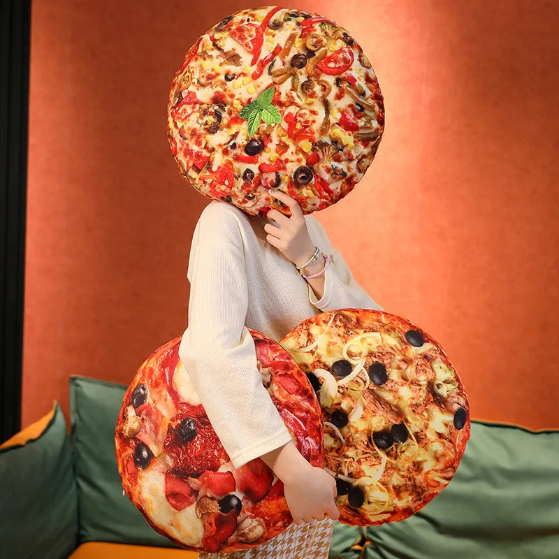 

Creative Simulation Pizza Plush Throw Pillow Toy Cute Stuffed Food Bacon Seafood Beef Pizza Plushies Cushion Anime Soft KidsToys