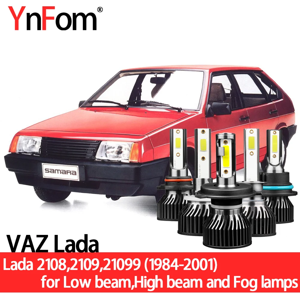 

YnFom VAZ Lada Special LED Headlight Bulbs Kit For 2108,2109,21099 1984-2001 Low beam,High beam,Fog lamp,Car Accessories