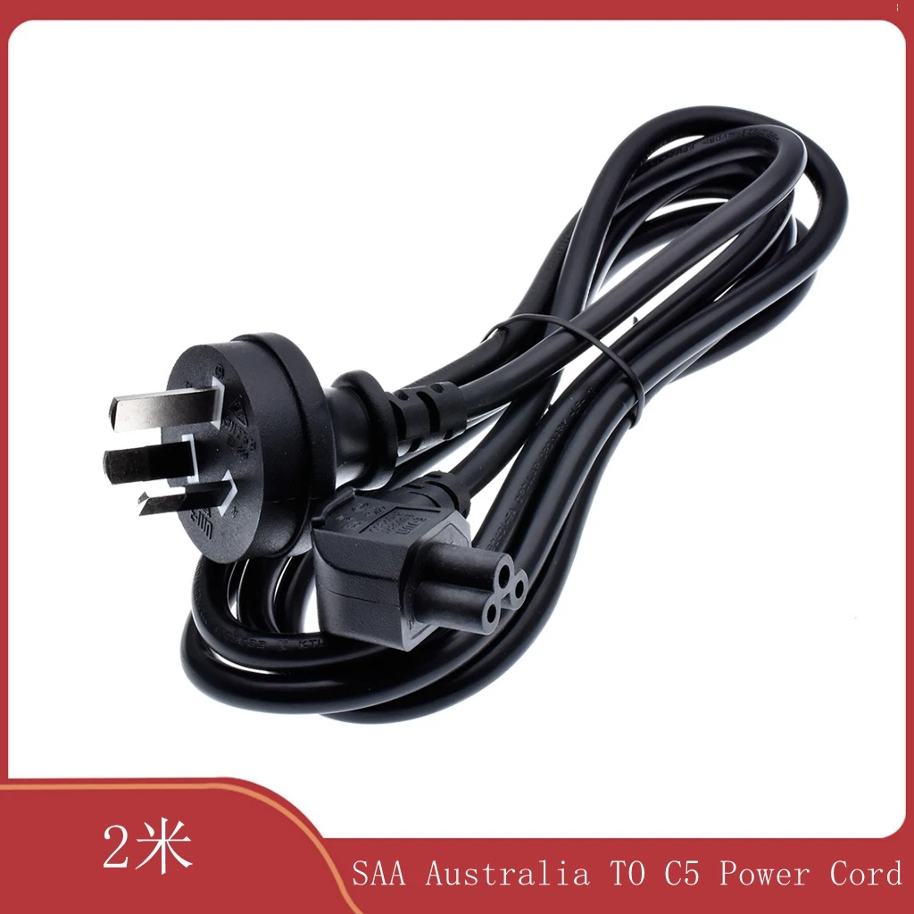 Australia SAA Angled to IEC320 C5 Adapter Power Cord, H05VV-F 3G 0.75mm ,SAA standard Type I power line Cables For Laptop TV