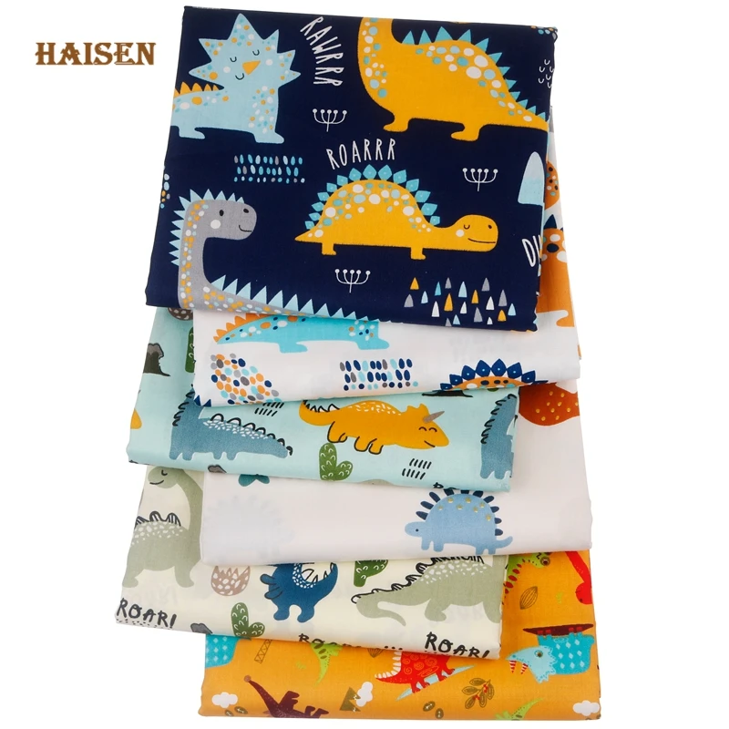 Printed Cotton Fabric Twill Cloth,Cartoon Dinosaur Patchwork,DIY Sewing Quilting Home Textiles Material Baby&Child Bedding Shirt