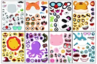 funny expression stickers childrens early education party animal expression matching wall stickers